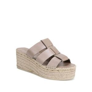 VINCE. Womens Beige 2" Platform Sabella Wedge Espadrille Shoes 7.5 M